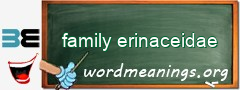 WordMeaning blackboard for family erinaceidae